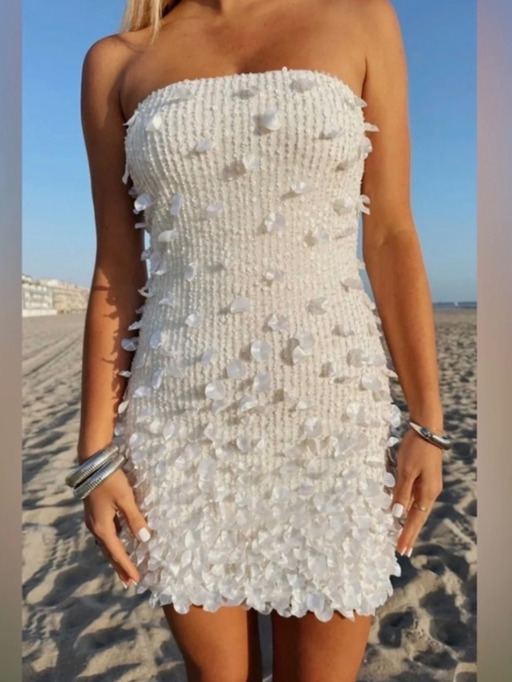 NWOT SHOW ME YOUR MUMU SAVVY SHELL EMBELLISHED DRESS S - Picture 2 of 5